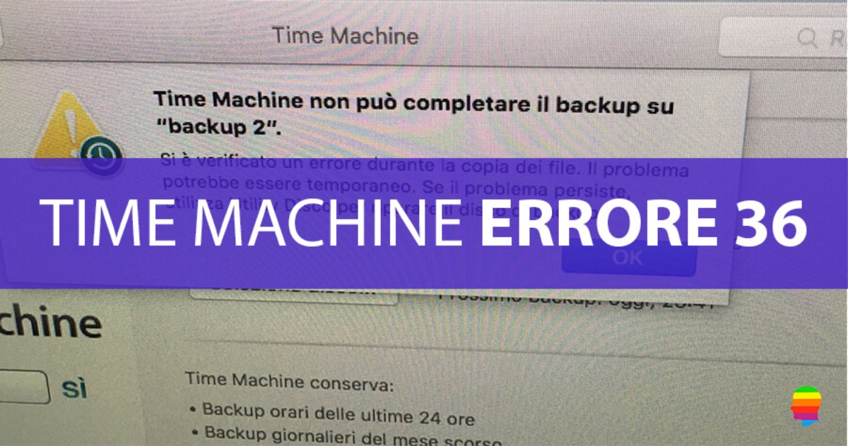 Time Machine non completa il Backup, errore 36 e (null)