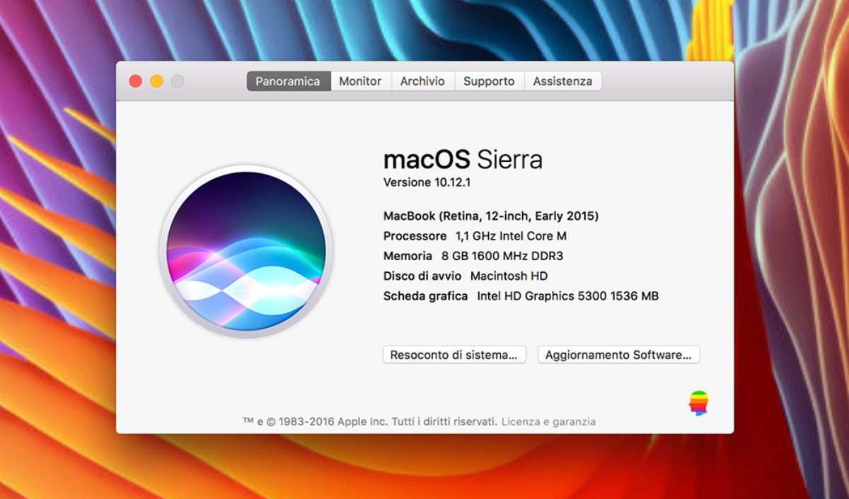 Chiedere a Siri informazioni e specifiche sul Mac