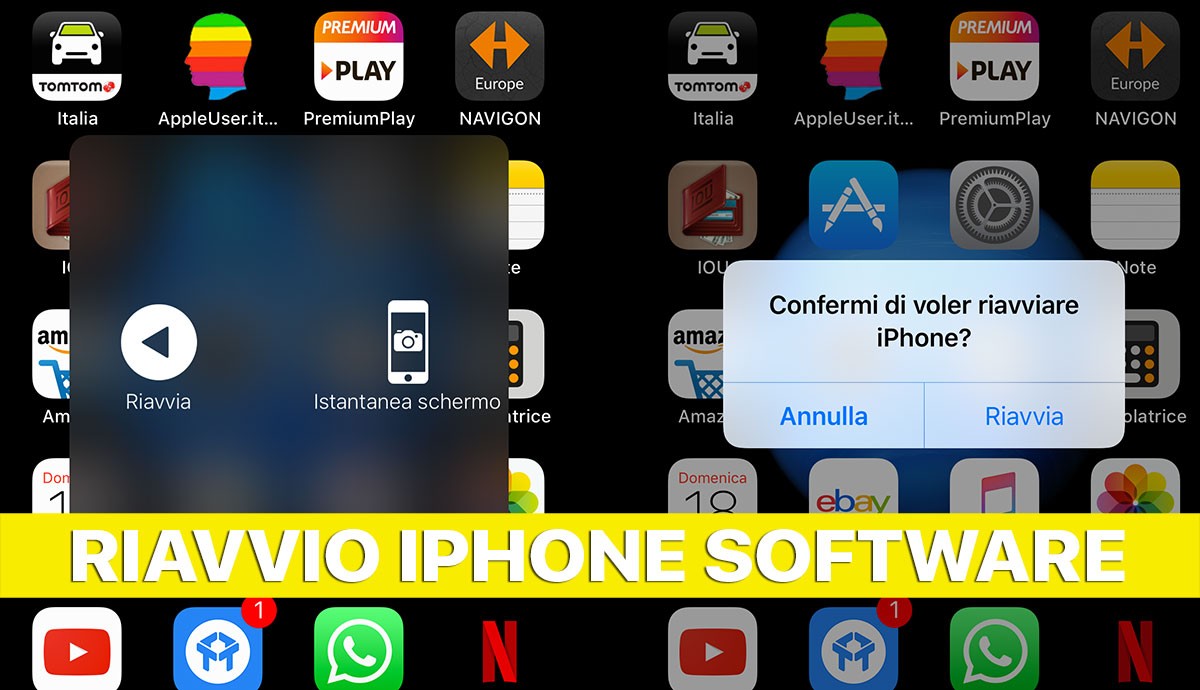 Riavviare iPhone e iPad senza pulsanti, via software