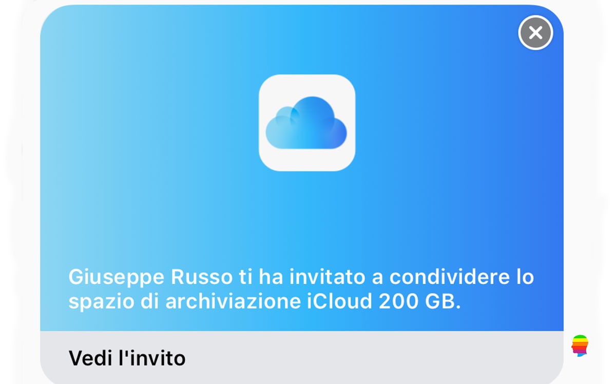 iOS 11, Condividere spazio iCloud con la Famiglia