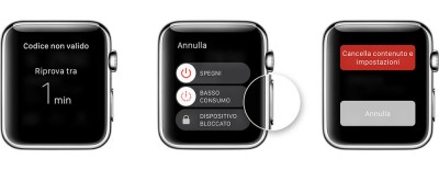 Dimenticare codice di sblocco Apple Watch