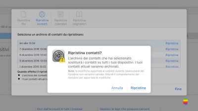 Ripristinare, recuperare Contatti iCloud cancellati su iPhone, iPad e mac OS