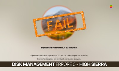 Soluzione High Sierra com.apple.DiskManagement errore 0 su Mac